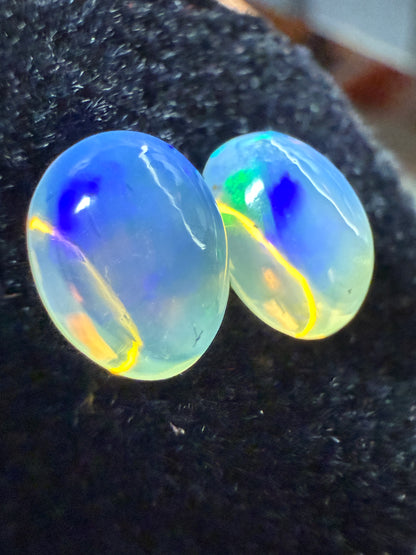 Welo Opal Cabochon Pair: 1.75 ct– 8x6x4mm