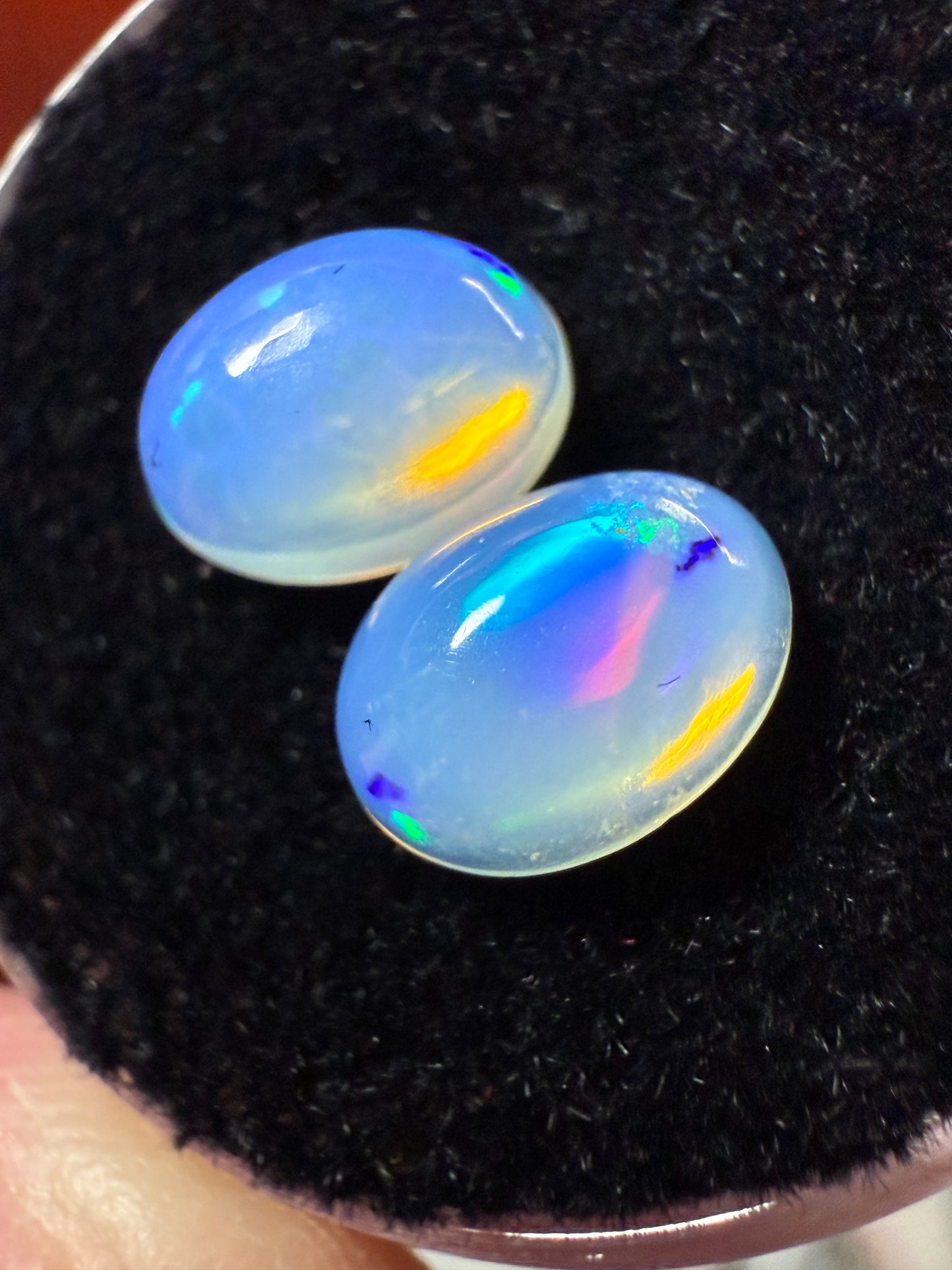 Welo Opal Cabochon Pair: 1.75 ct– 8x6x4mm