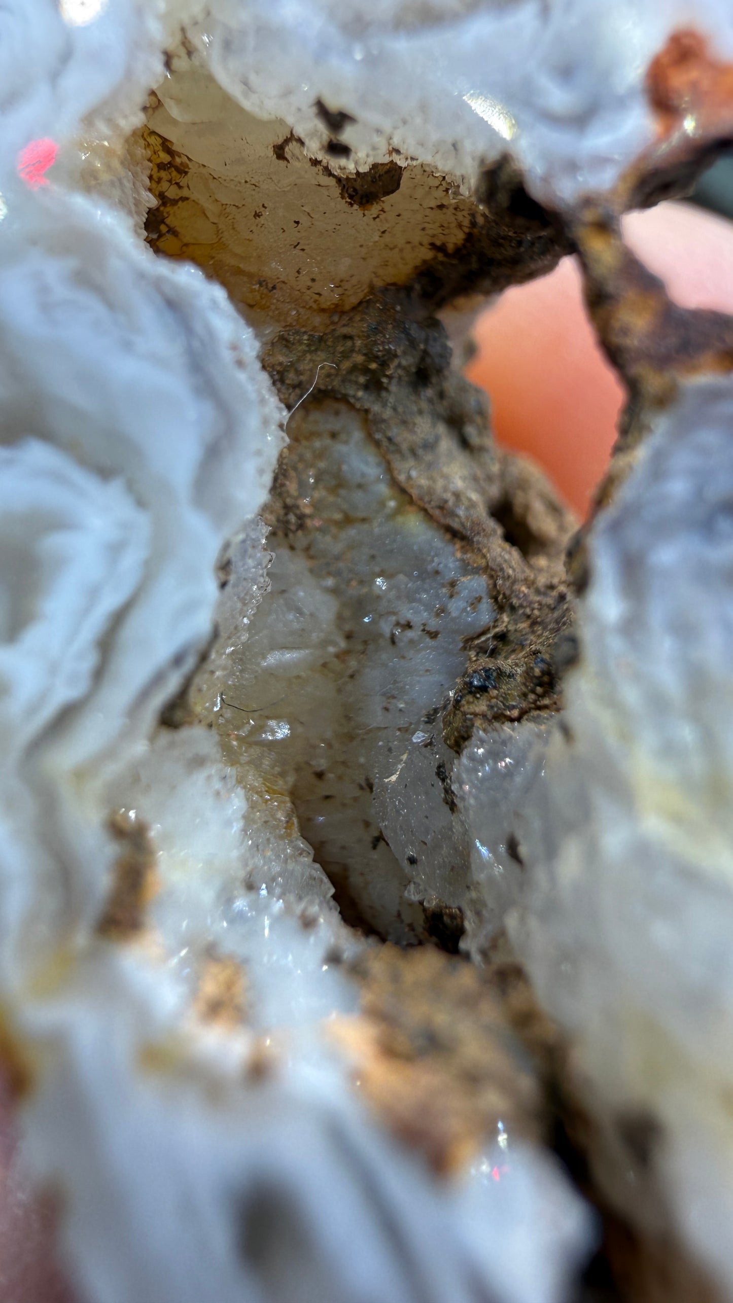 Polished Agate Geode Half with Druzy Quartz