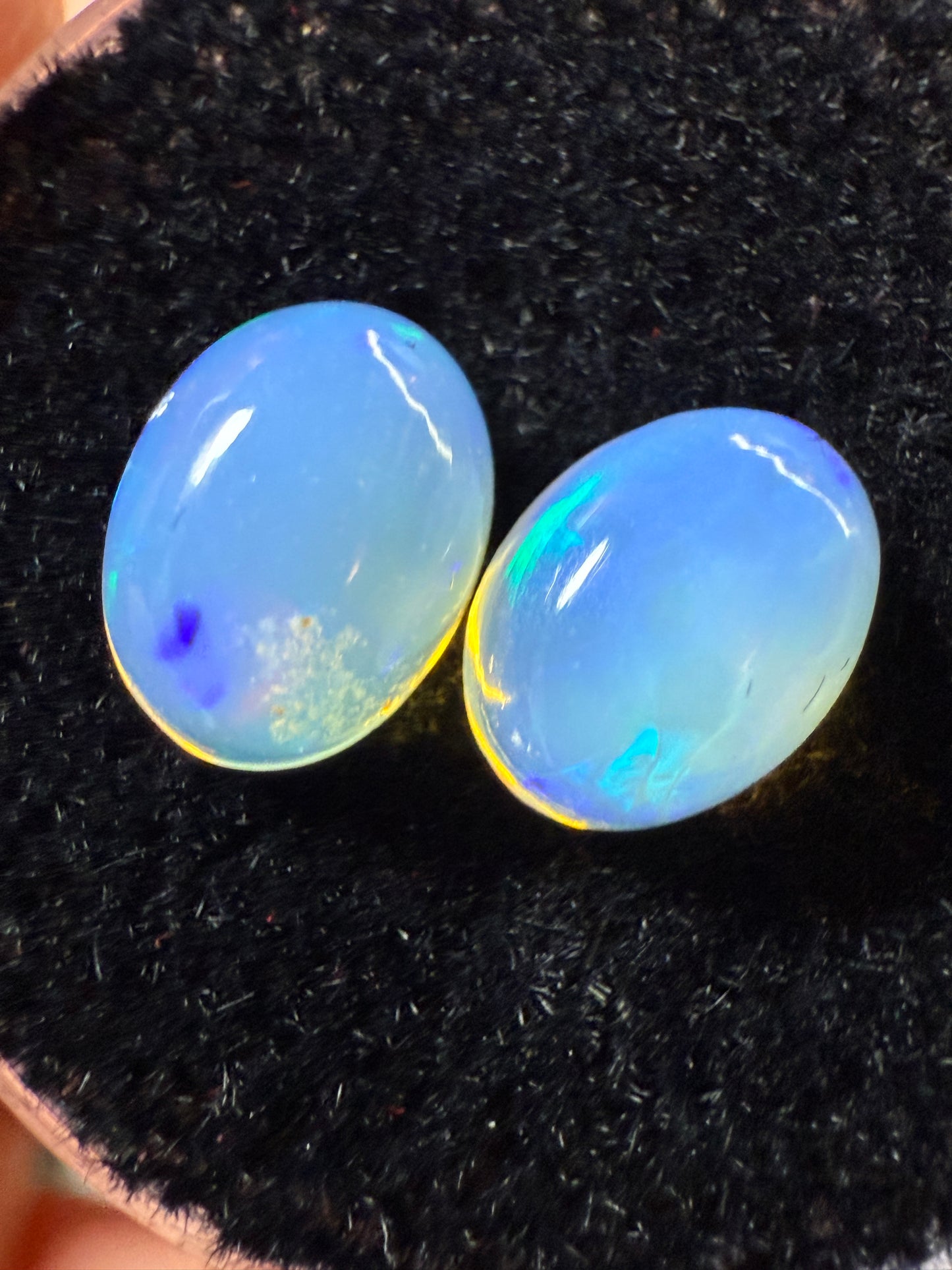 Welo Opal Cabochon Pair: 1.75 ct– 8x6x4mm