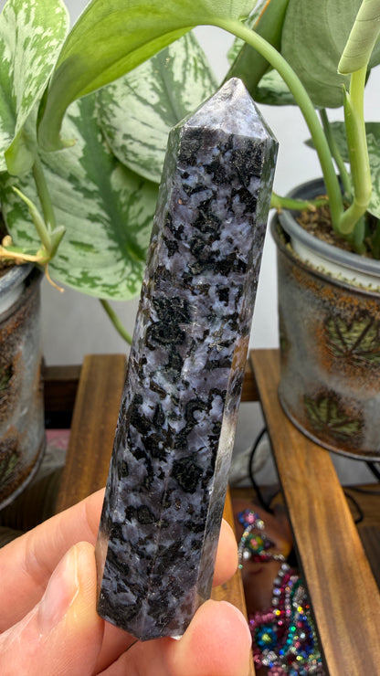 Indigo Gabbro Tower (Mystic Merlinite)- 3.75" inches tall
