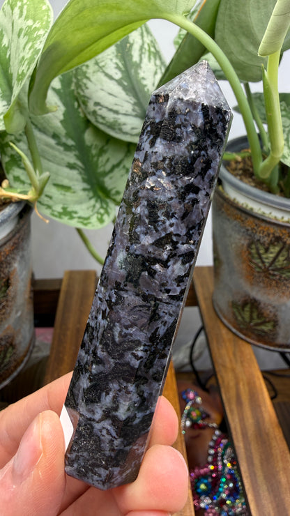 Indigo Gabbro Tower (Mystic Merlinite)- 3.75" inches tall