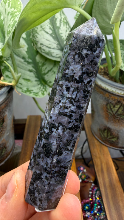 Indigo Gabbro Tower (Mystic Merlinite)- 3.75" inches tall