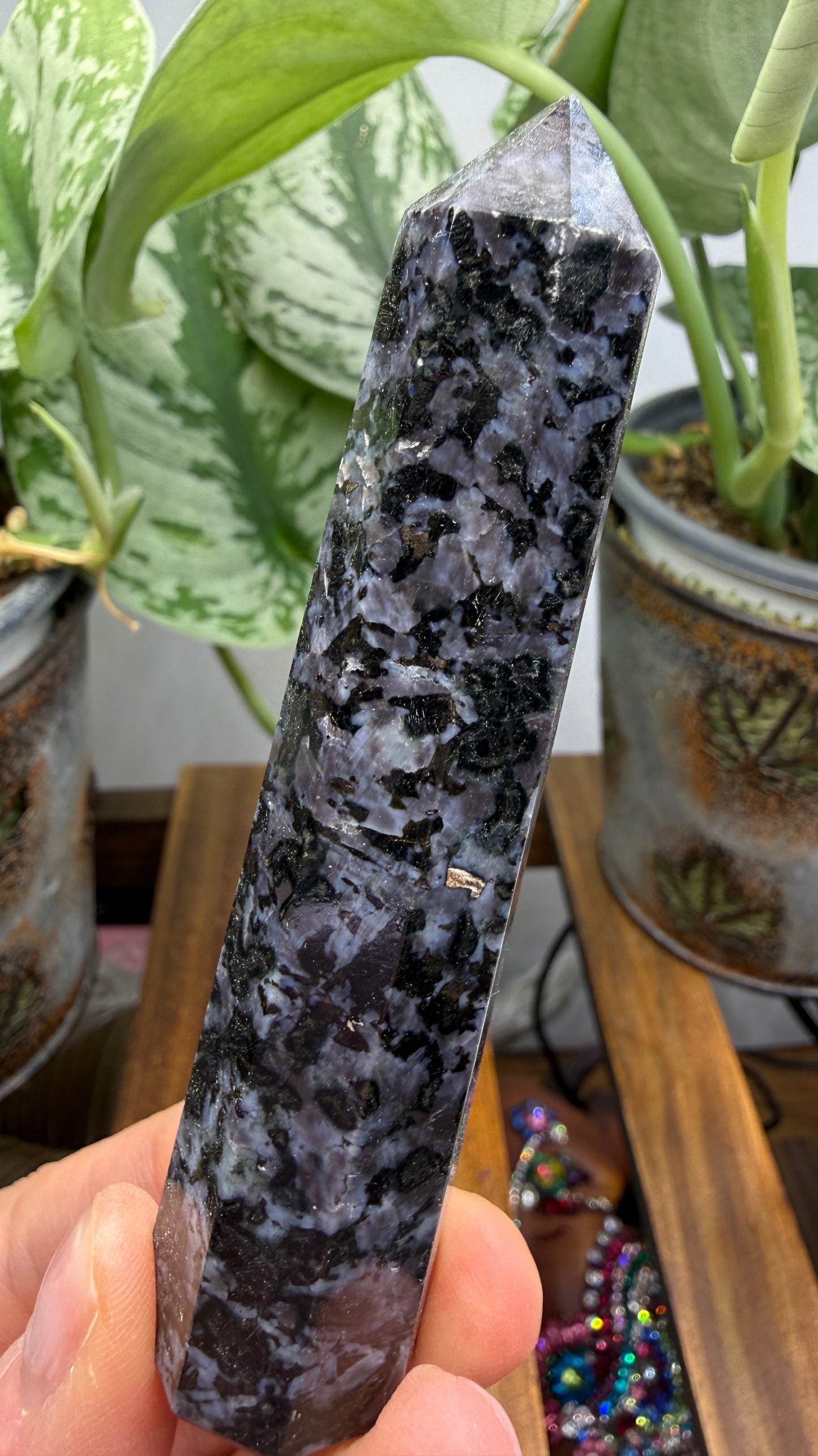 Indigo Gabbro Tower (Mystic Merlinite)- 3.75" inches tall