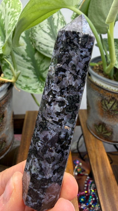 Indigo Gabbro Tower (Mystic Merlinite)- 3.75" inches tall