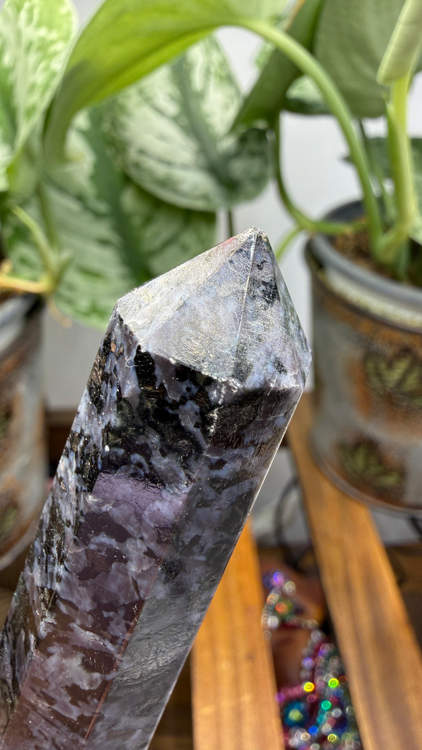 Indigo Gabbro Tower (Mystic Merlinite)- 3.75" inches tall