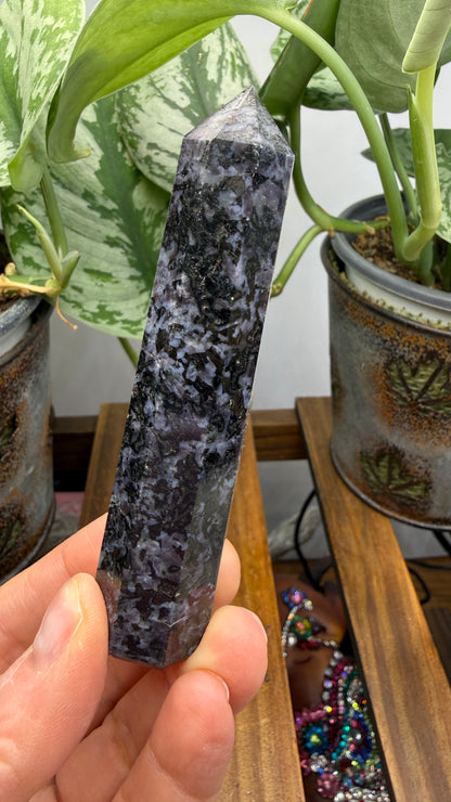 Indigo Gabbro Tower (Mystic Merlinite)- 3.75" inches tall