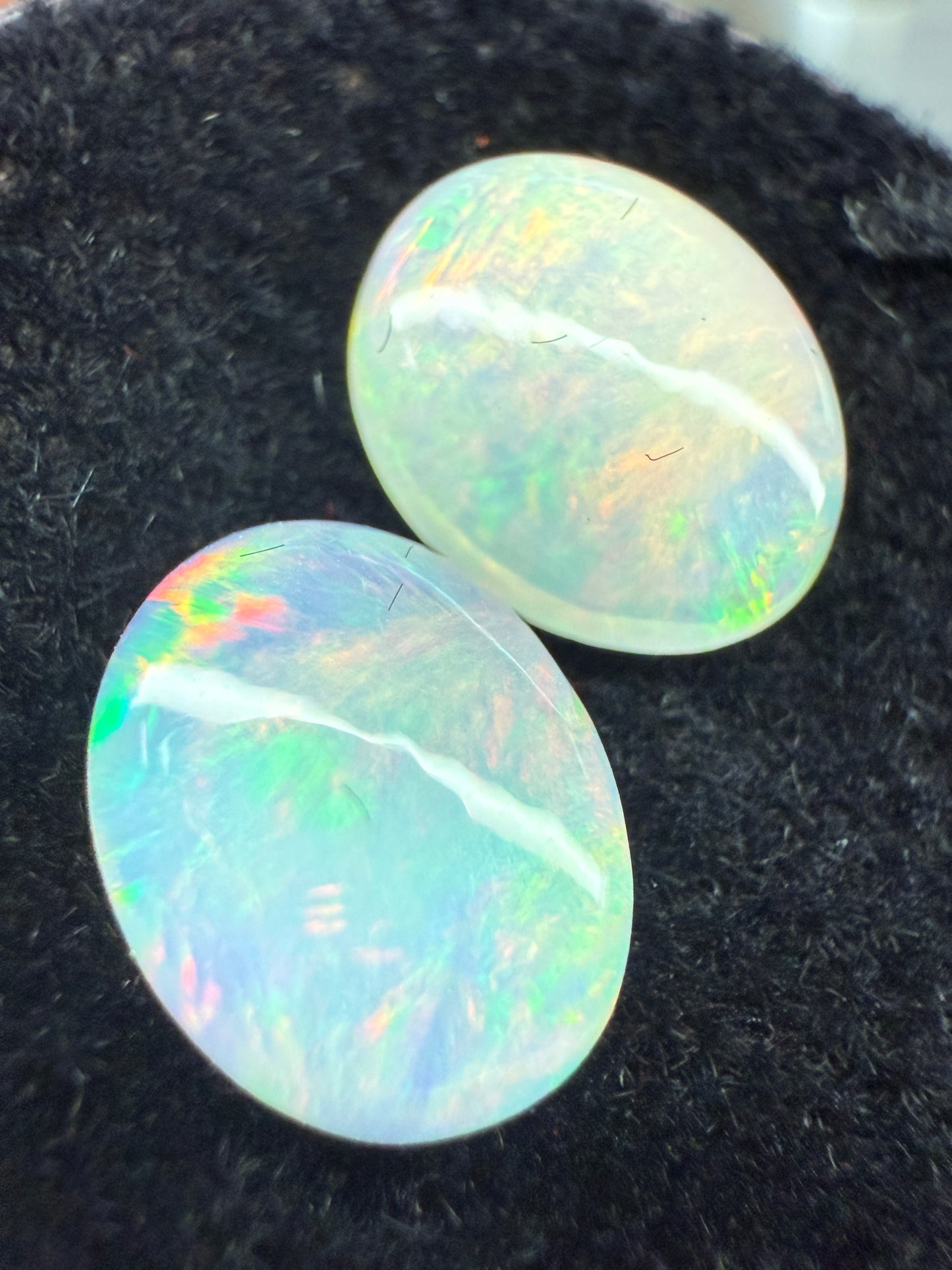 Welo Opal Cabochon Pair: 2.30 ct– 9x7x4mm