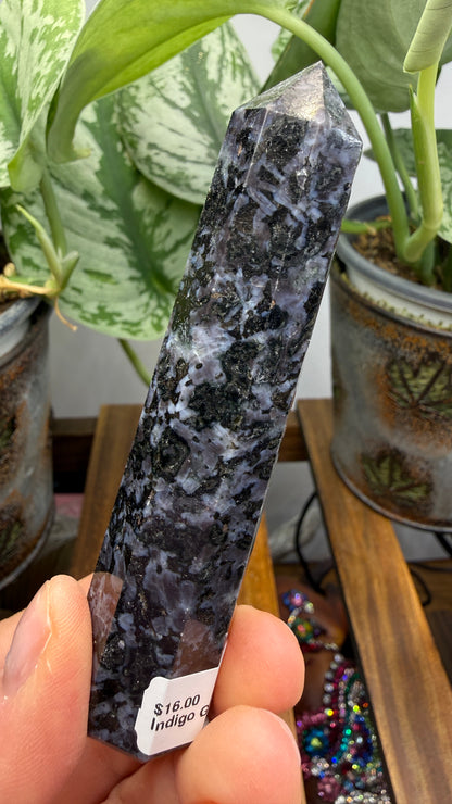 Indigo Gabbro Tower (Mystic Merlinite)- 3.75" inches tall