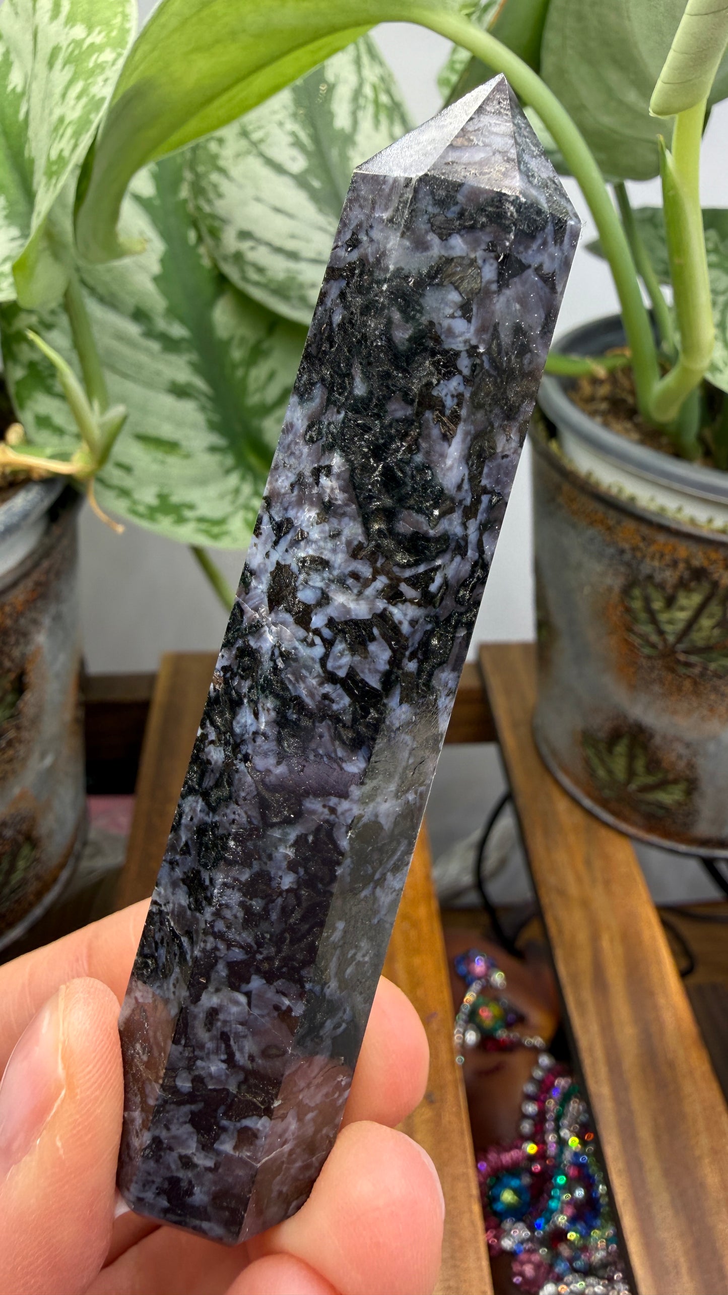Indigo Gabbro Tower (Mystic Merlinite)- 3.75" inches tall