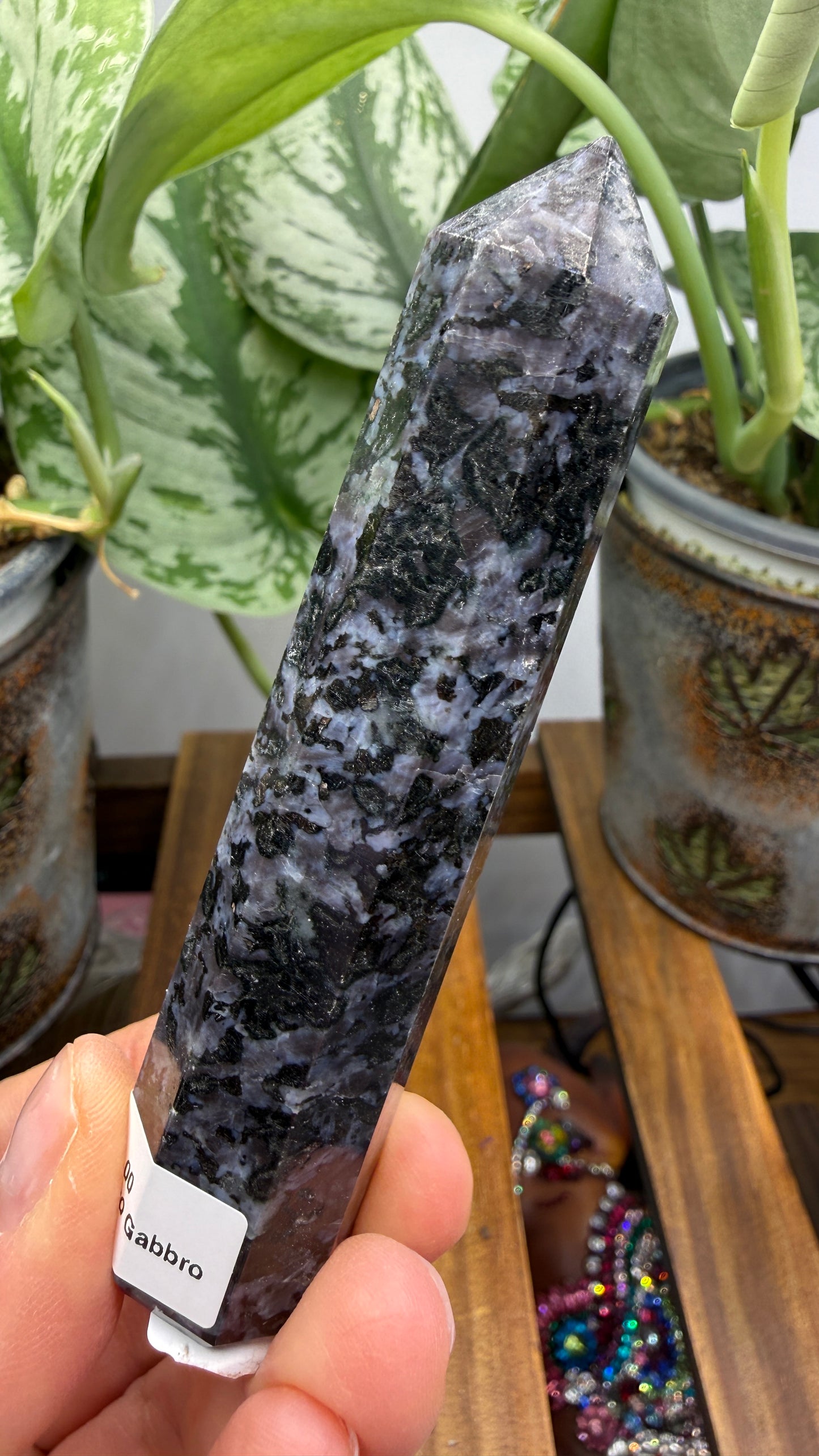 Indigo Gabbro Tower (Mystic Merlinite)- 3.75" inches tall