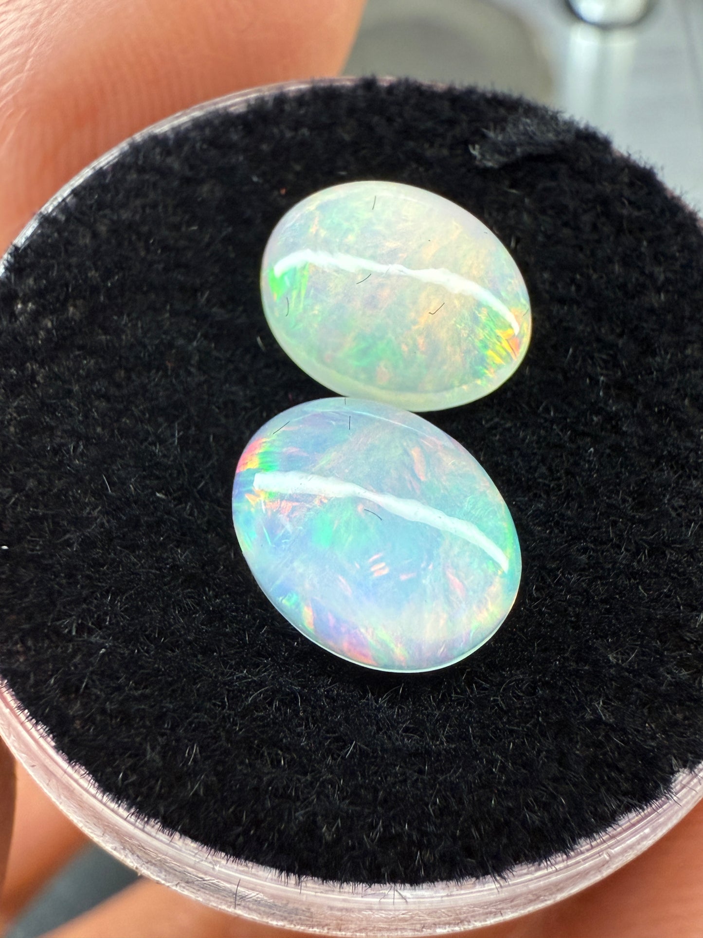 Welo Opal Cabochon Pair: 2.30 ct– 9x7x4mm