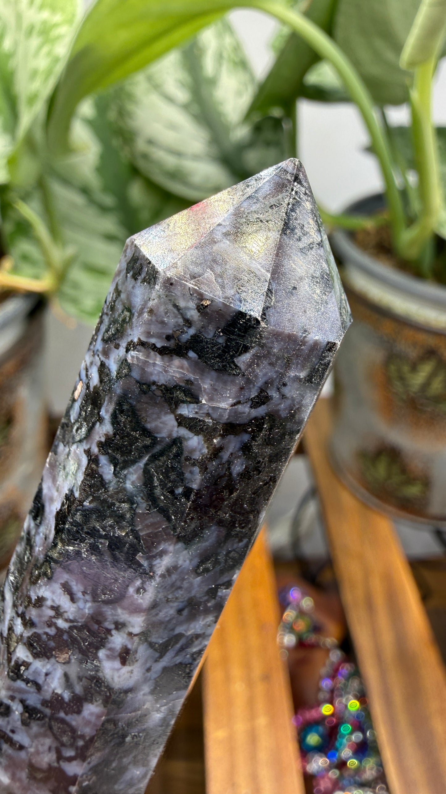 Indigo Gabbro Tower (Mystic Merlinite)- 3.75" inches tall