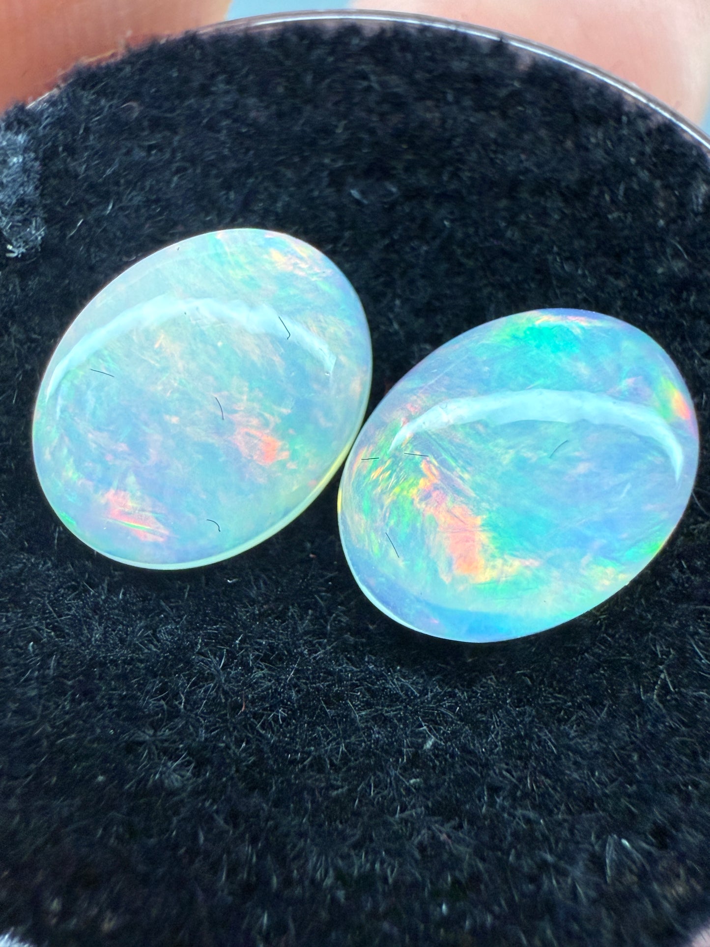 Welo Opal Cabochon Pair: 2.30 ct– 9x7x4mm