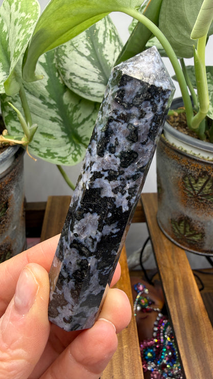 Indigo Gabbro Tower (Mystic Merlinite)- 3.75" inches tall