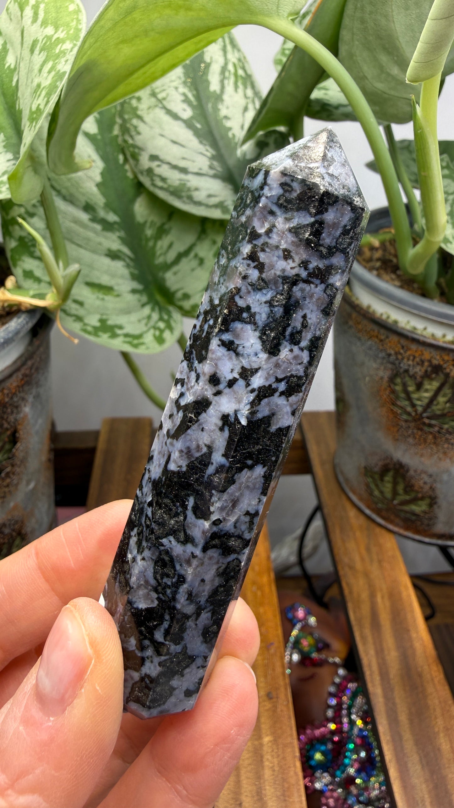 Indigo Gabbro Tower (Mystic Merlinite)- 3.75" inches tall