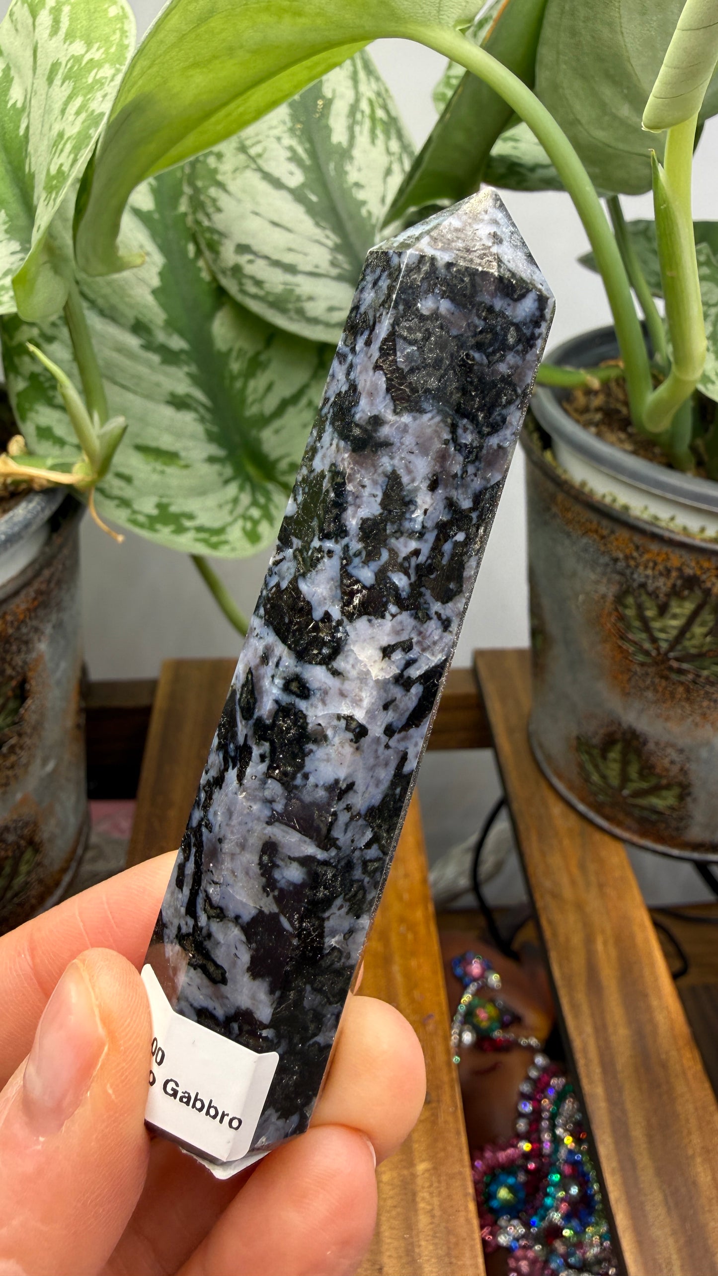 Indigo Gabbro Tower (Mystic Merlinite)- 3.75" inches tall