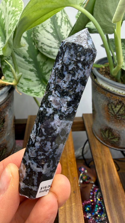 Indigo Gabbro Tower (Mystic Merlinite)- 3.75" inches tall