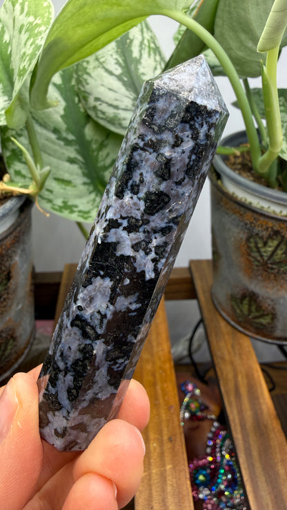 Indigo Gabbro Tower (Mystic Merlinite)- 3.75" inches tall