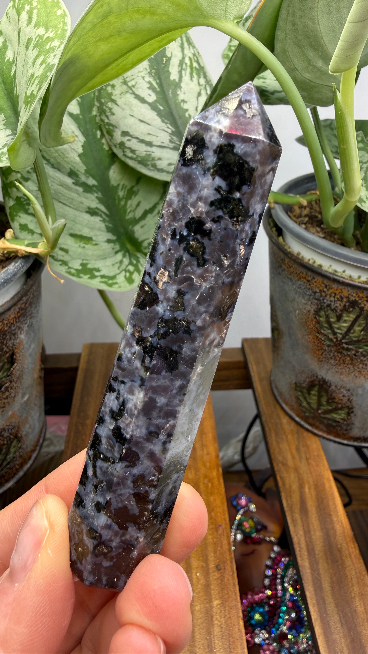 Indigo Gabbro Tower (Mystic Merlinite)- 3.75" inches tall