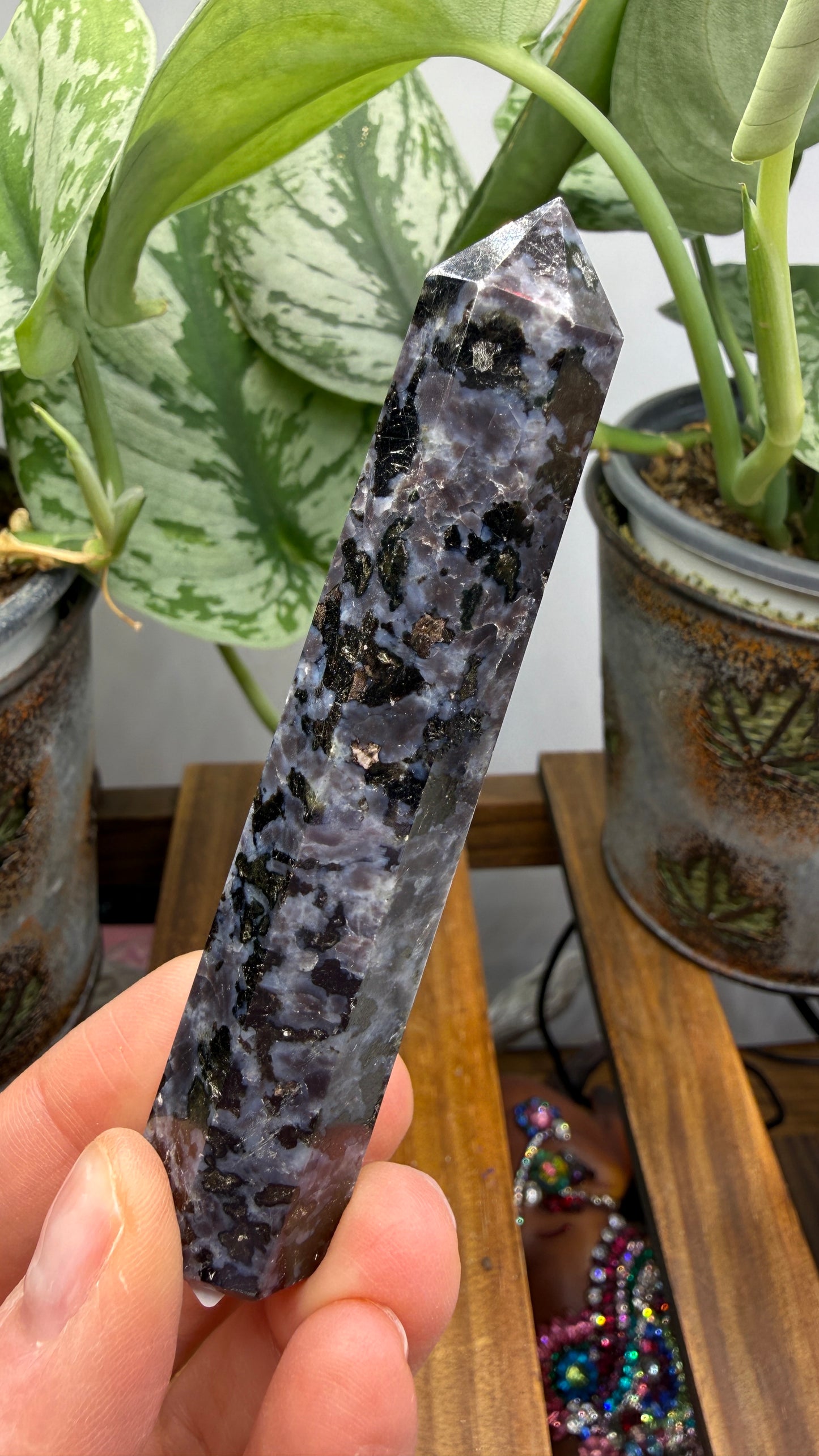 Indigo Gabbro Tower (Mystic Merlinite)- 3.75" inches tall