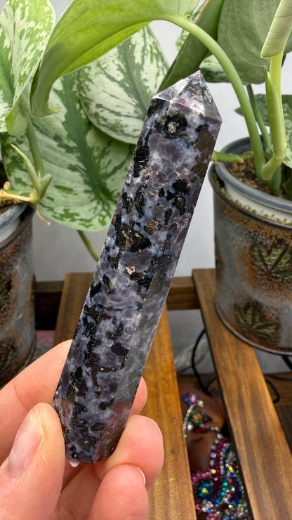 Indigo Gabbro Tower (Mystic Merlinite)- 3.75" inches tall