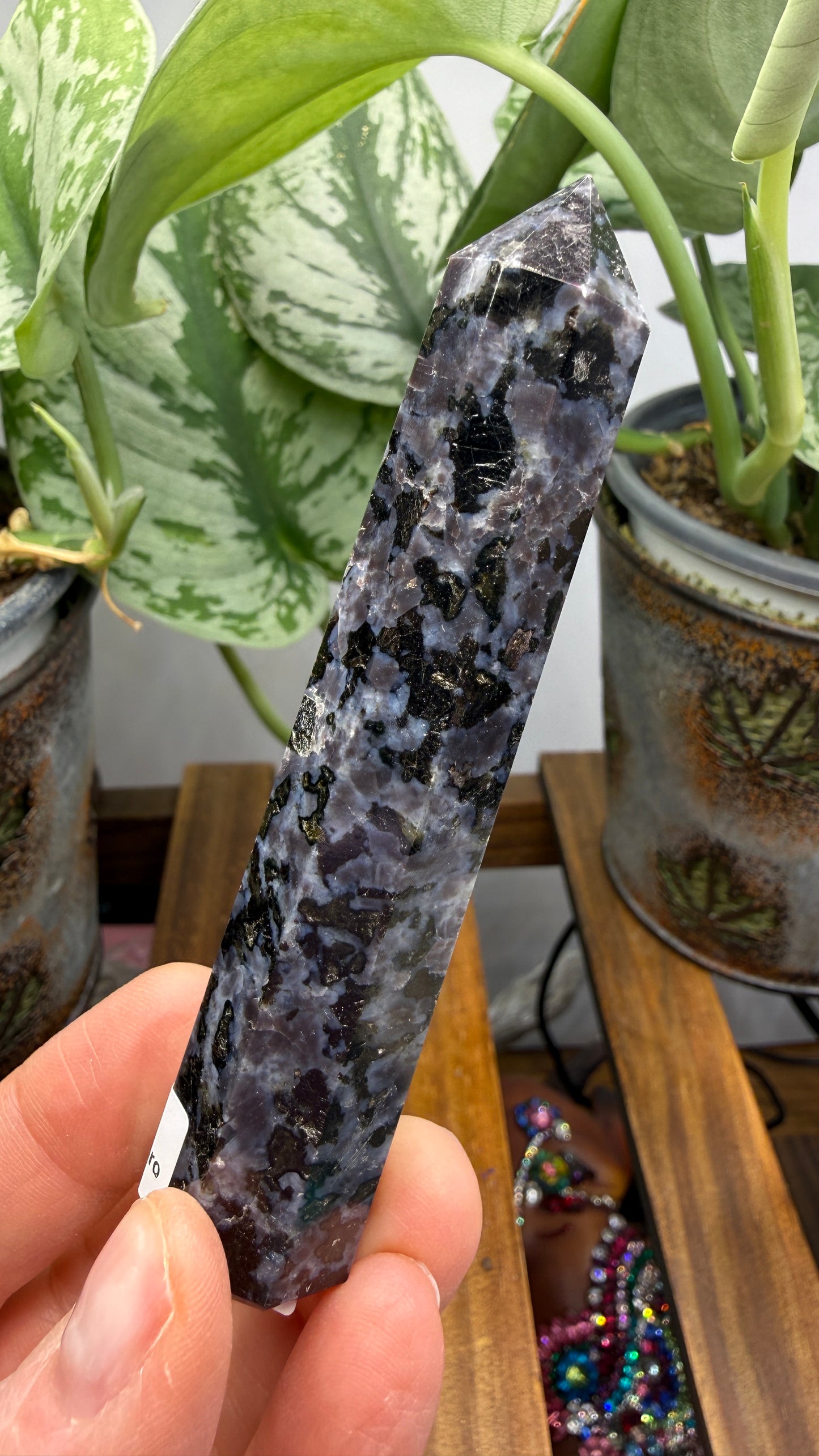 Indigo Gabbro Tower (Mystic Merlinite)- 3.75" inches tall