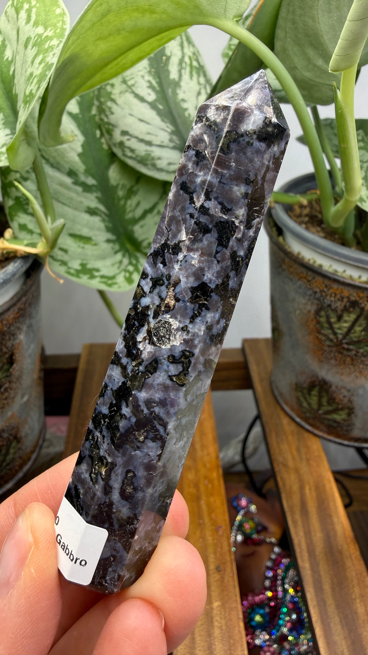 Indigo Gabbro Tower (Mystic Merlinite)- 3.75" inches tall