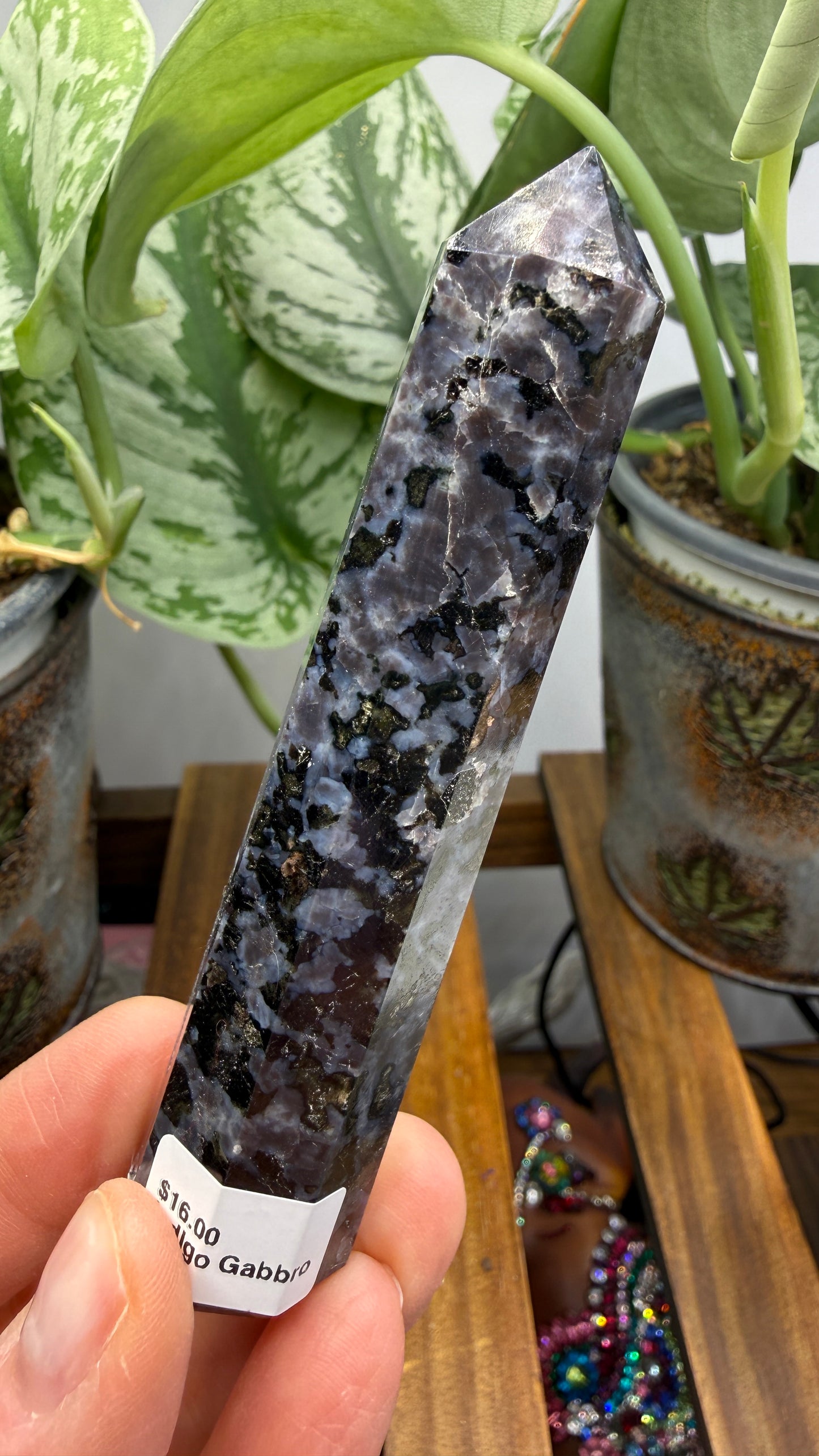 Indigo Gabbro Tower (Mystic Merlinite)- 3.75" inches tall