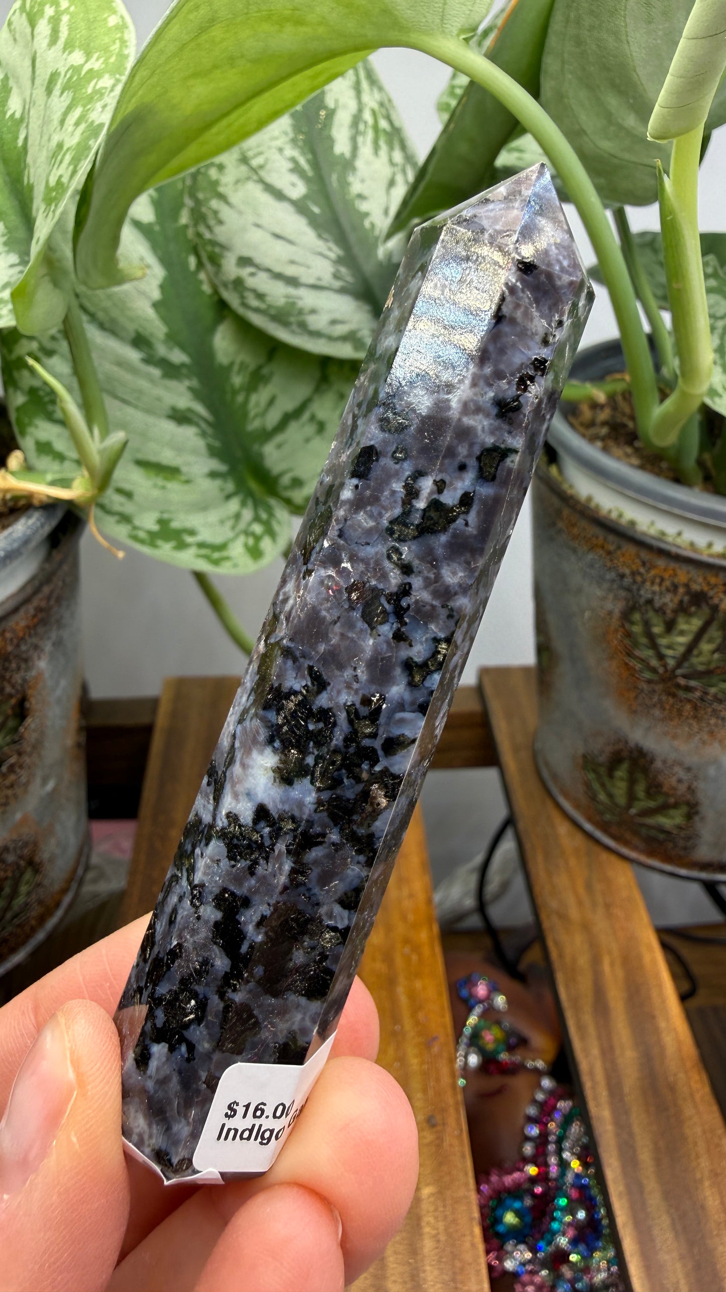 Indigo Gabbro Tower (Mystic Merlinite)- 3.75" inches tall