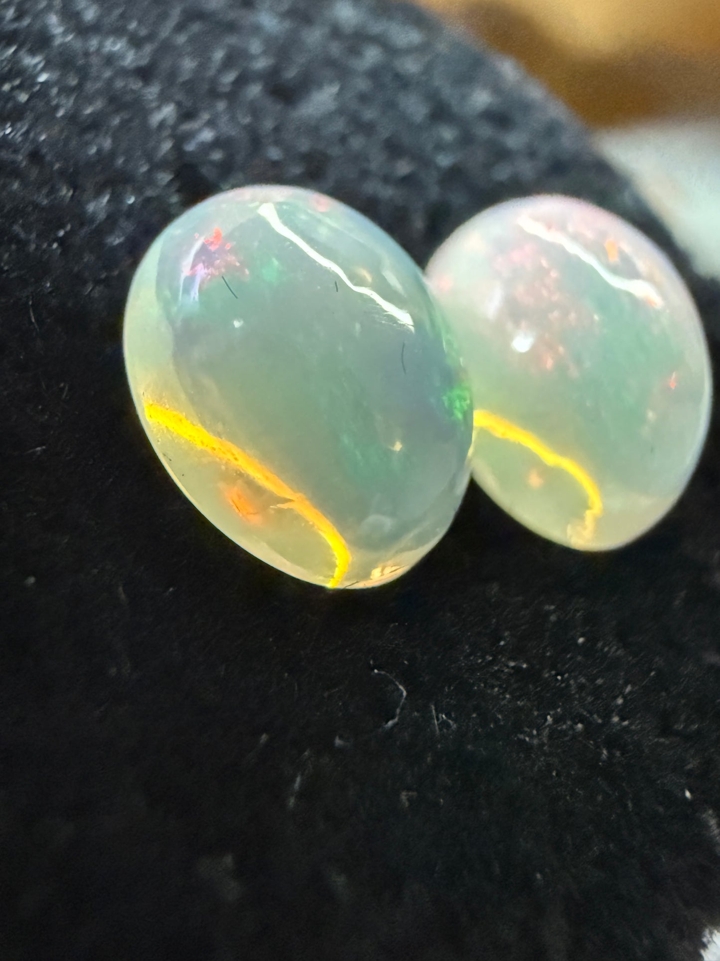 Welo Opal Cabochon Pair: 1.85 ct– 8x6x4mm