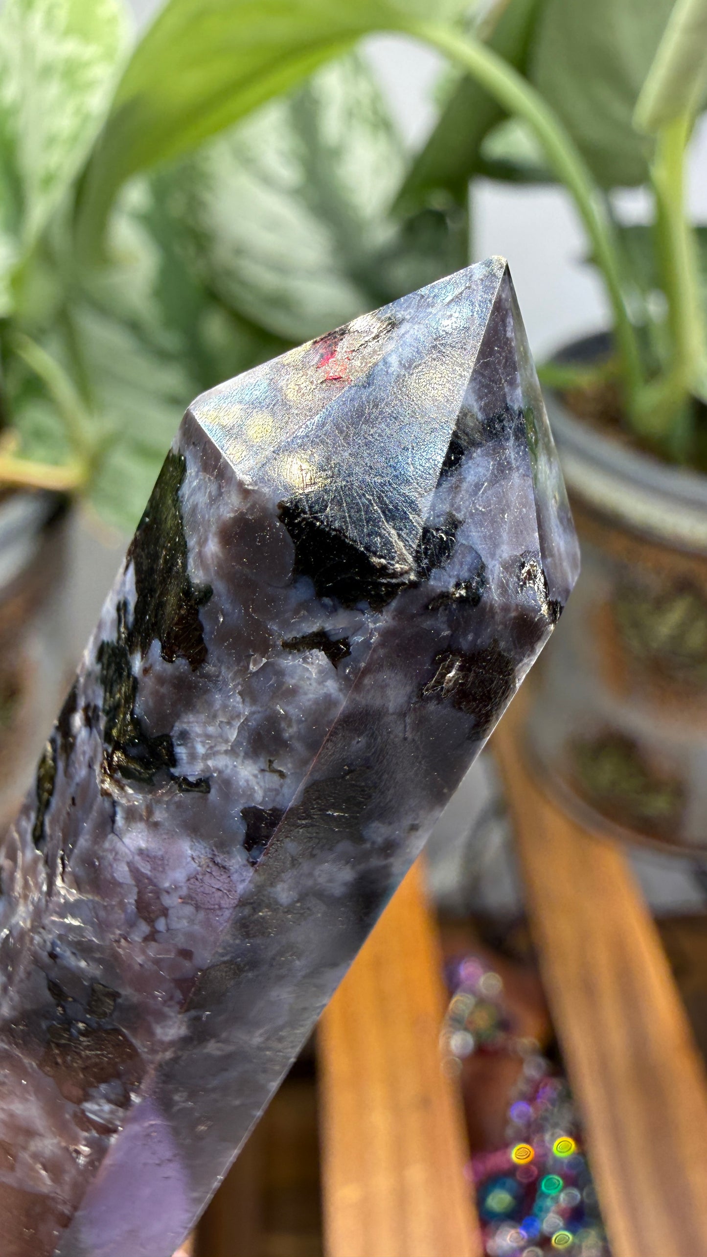 Indigo Gabbro Tower (Mystic Merlinite)- 3.75" inches tall