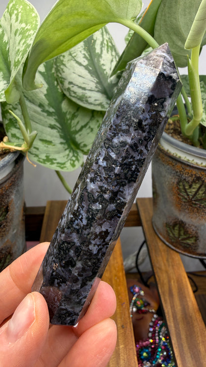 Indigo Gabbro Tower (Mystic Merlinite)- 3.75" inches tall