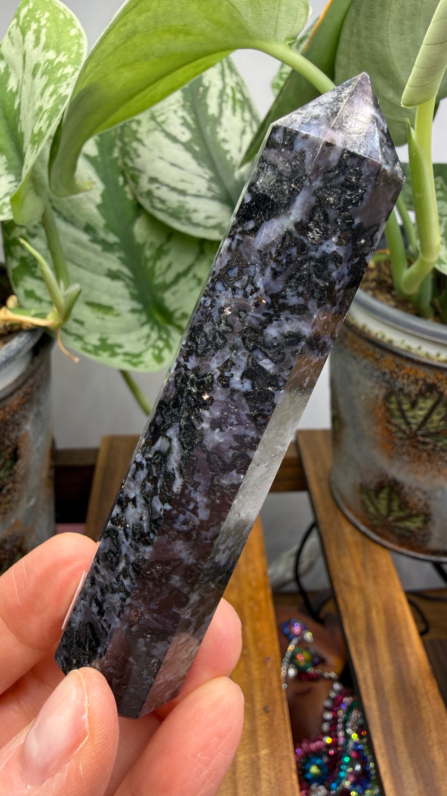 Indigo Gabbro Tower (Mystic Merlinite)- 3.75" inches tall