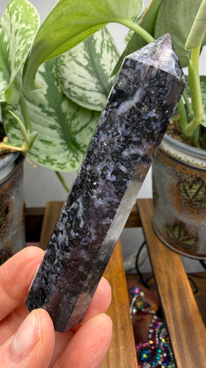 Indigo Gabbro Tower (Mystic Merlinite)- 3.75" inches tall