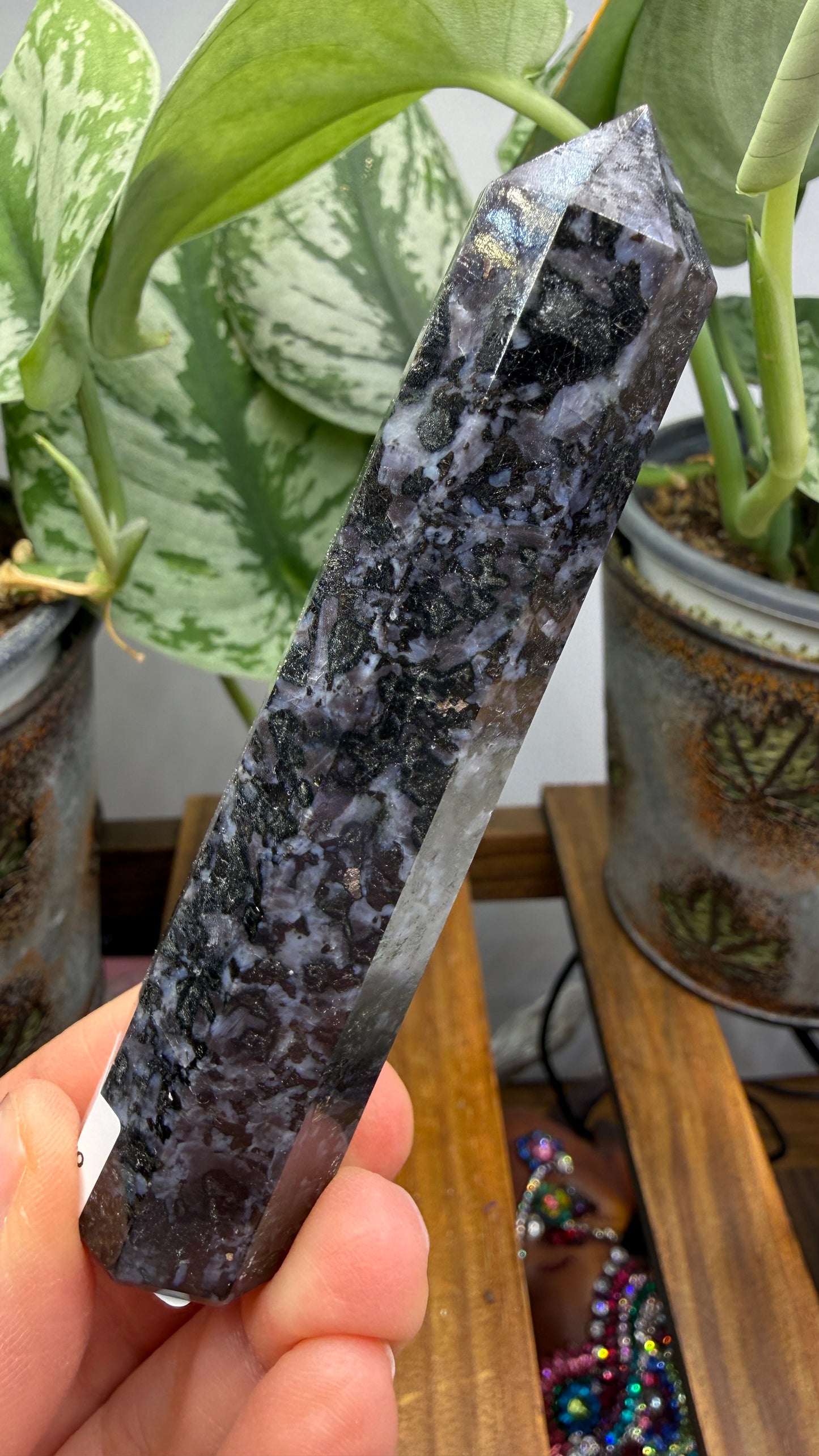 Indigo Gabbro Tower (Mystic Merlinite)- 3.75" inches tall