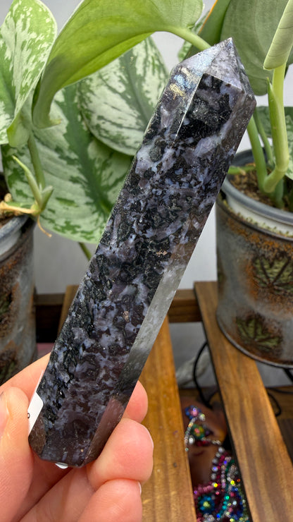 Indigo Gabbro Tower (Mystic Merlinite)- 3.75" inches tall