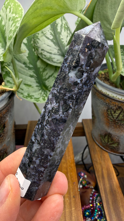 Indigo Gabbro Tower (Mystic Merlinite)- 3.75" inches tall