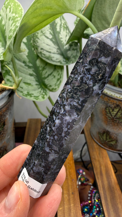 Indigo Gabbro Tower (Mystic Merlinite)- 3.75" inches tall