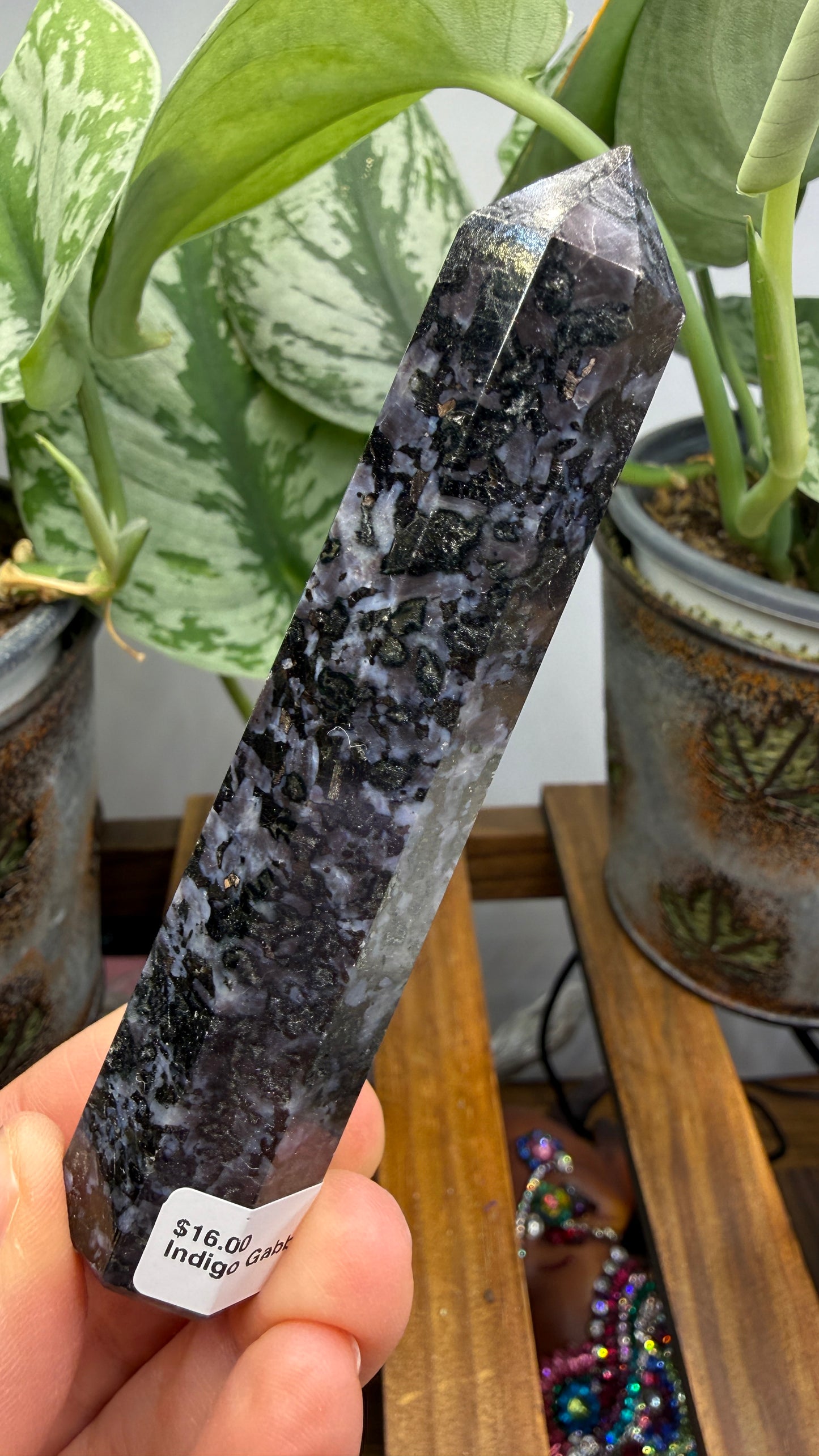 Indigo Gabbro Tower (Mystic Merlinite)- 3.75" inches tall