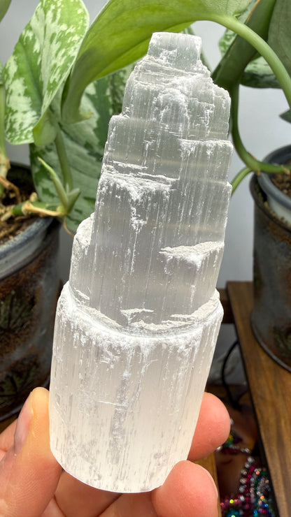 Selenite Crystal Tower- 4 inches tall