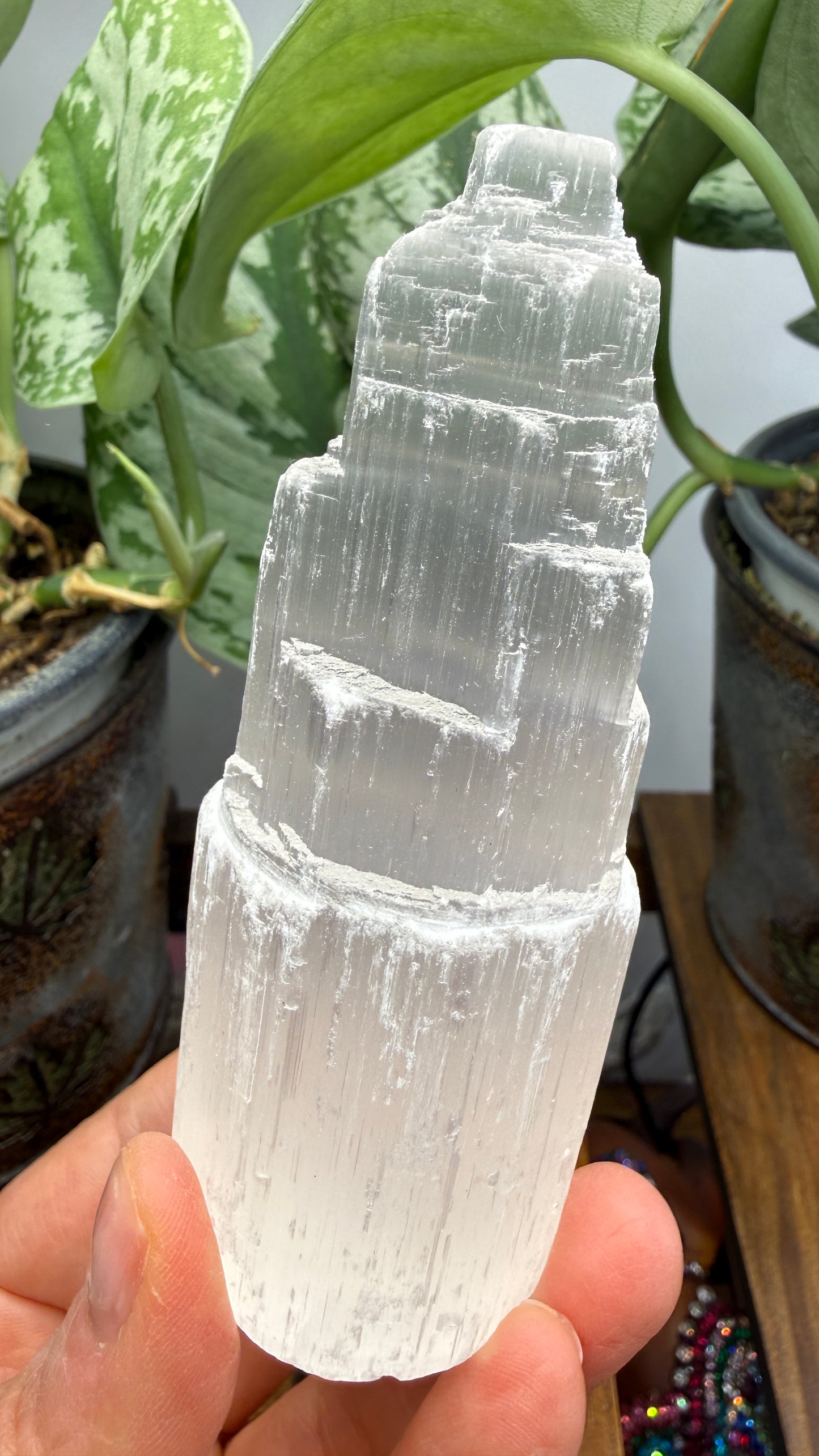 Selenite Crystal Tower- 4 inches tall