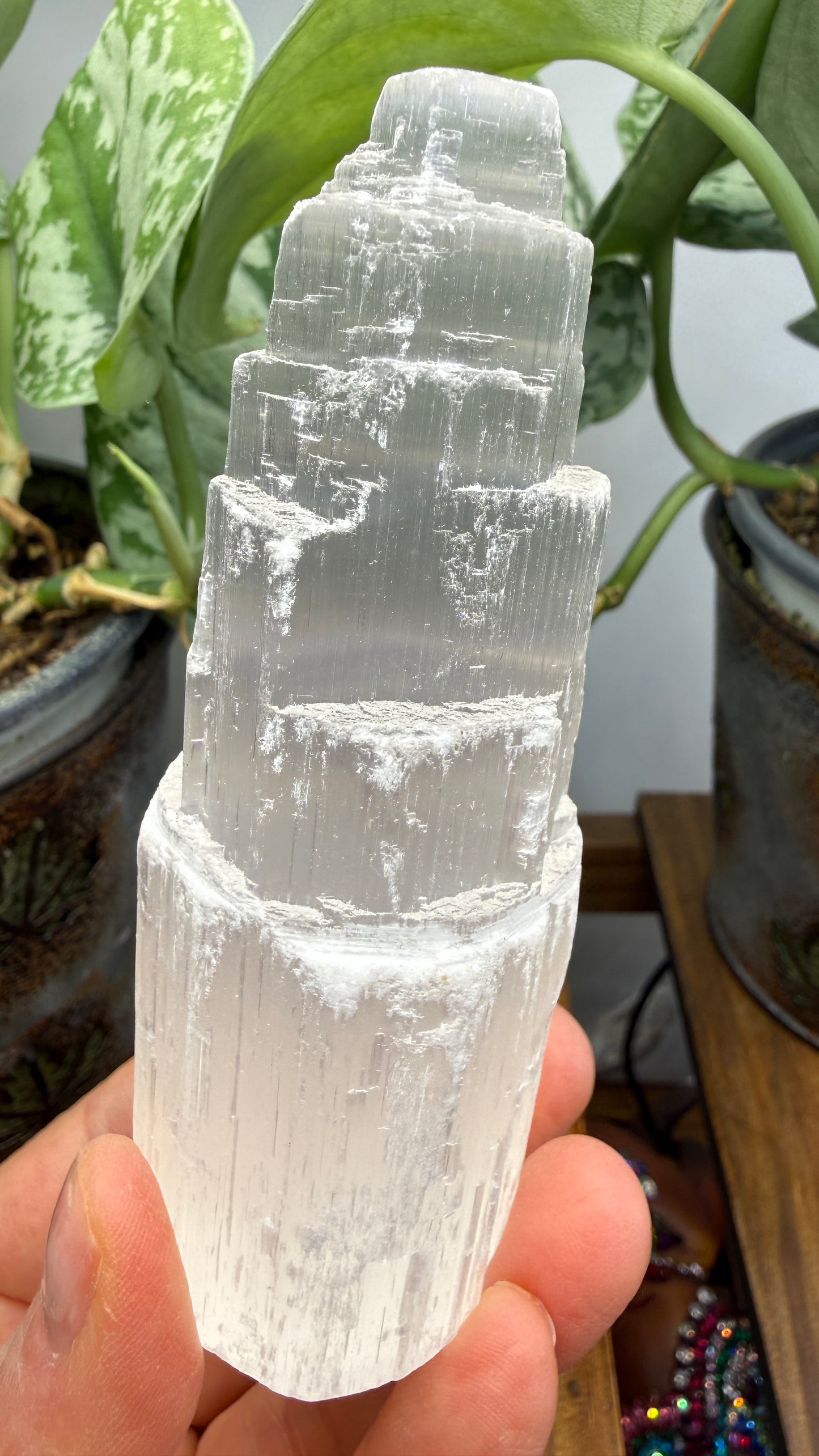 Selenite Crystal Tower- 4 inches tall
