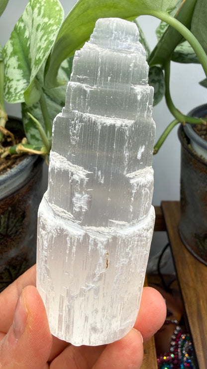 Selenite Crystal Tower- 4 inches tall