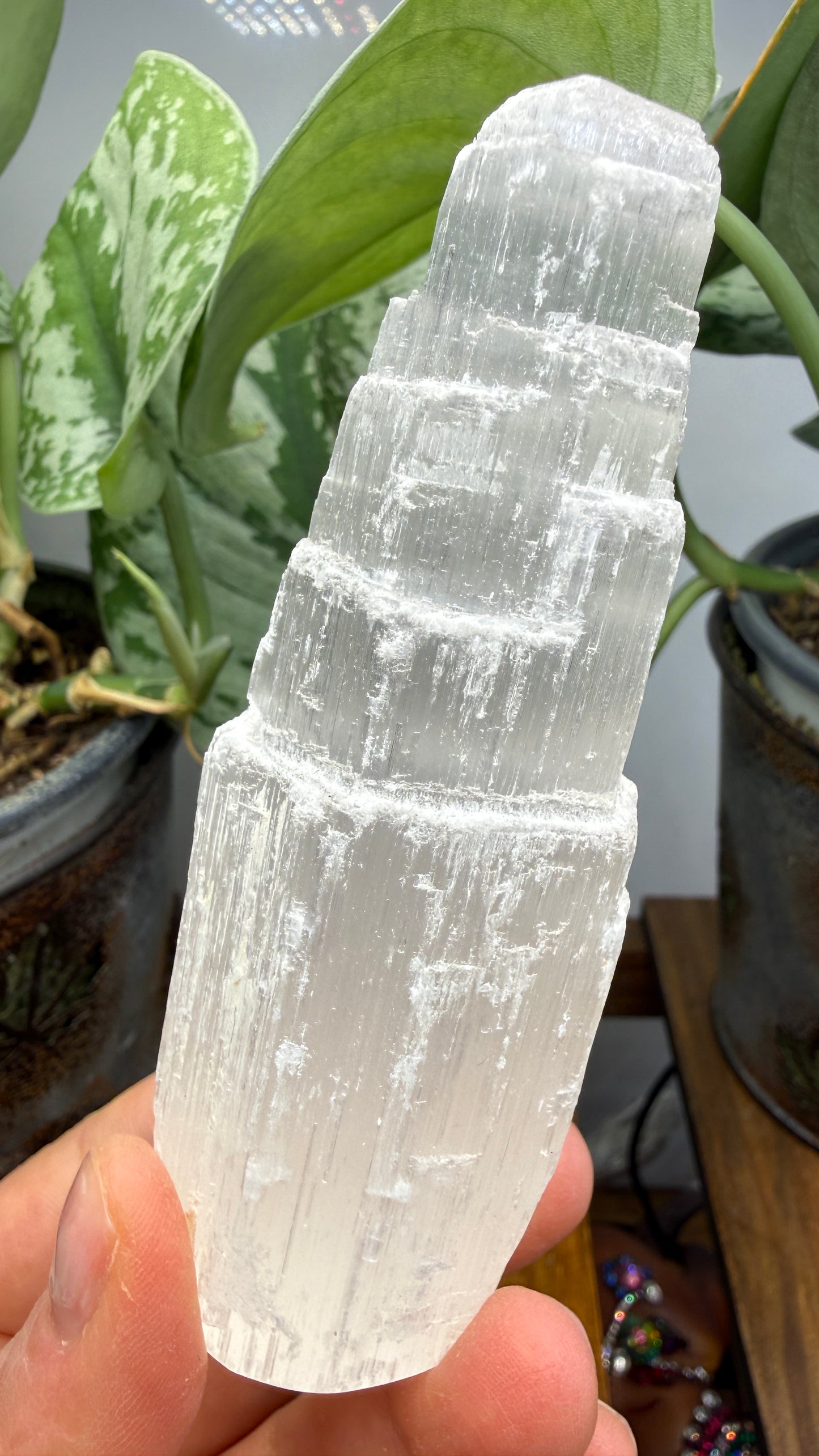 Selenite Crystal Tower- 4.1 inches tall
