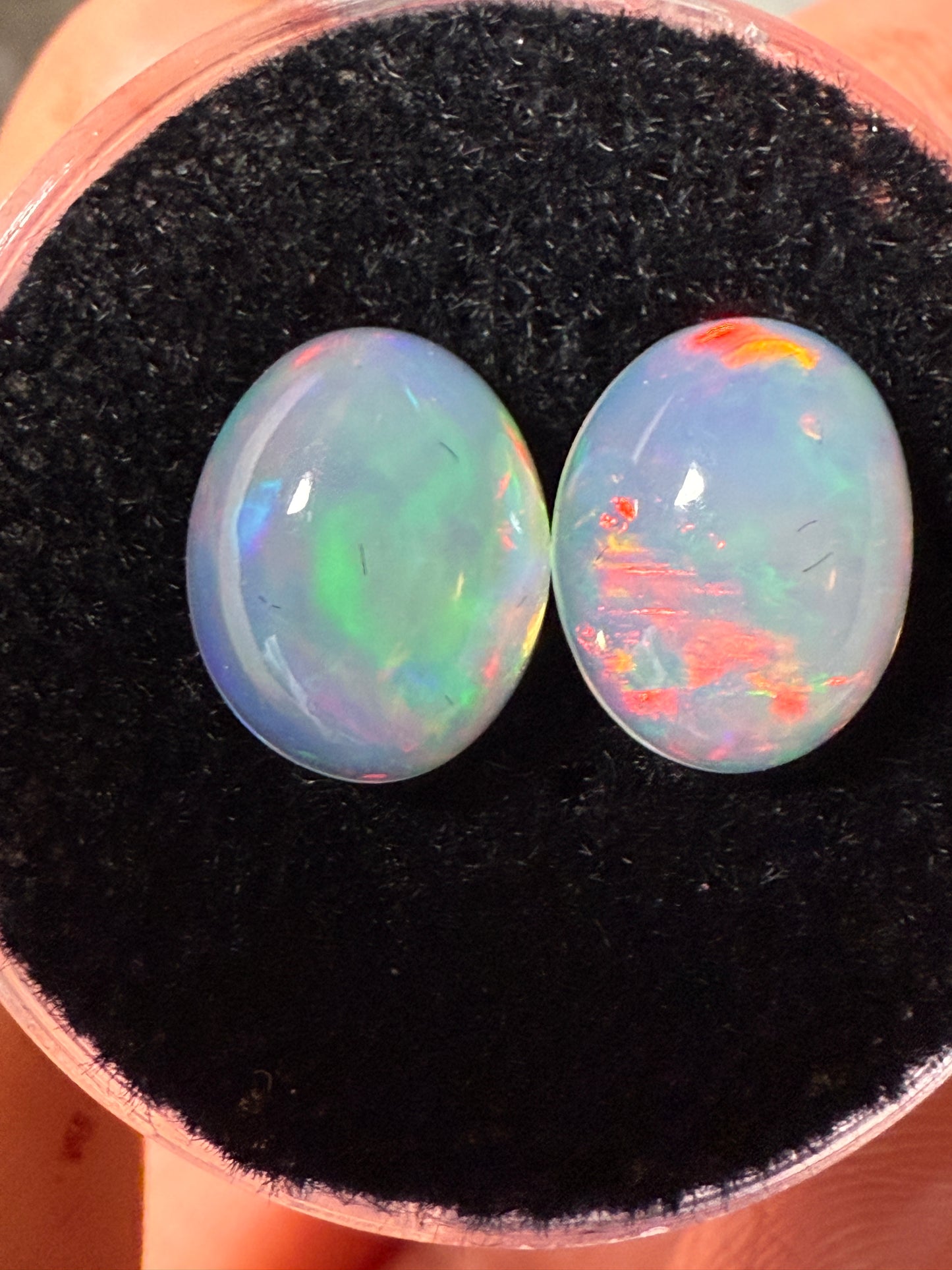 Welo Opal Cabochon Pair: 3.5 ct– 10x8x5mm