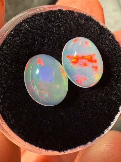 Welo Opal Cabochon Pair: 3.5 ct– 10x8x5mm
