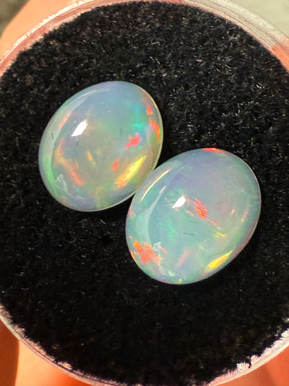 Welo Opal Cabochon Pair: 3.5 ct– 10x8x5mm