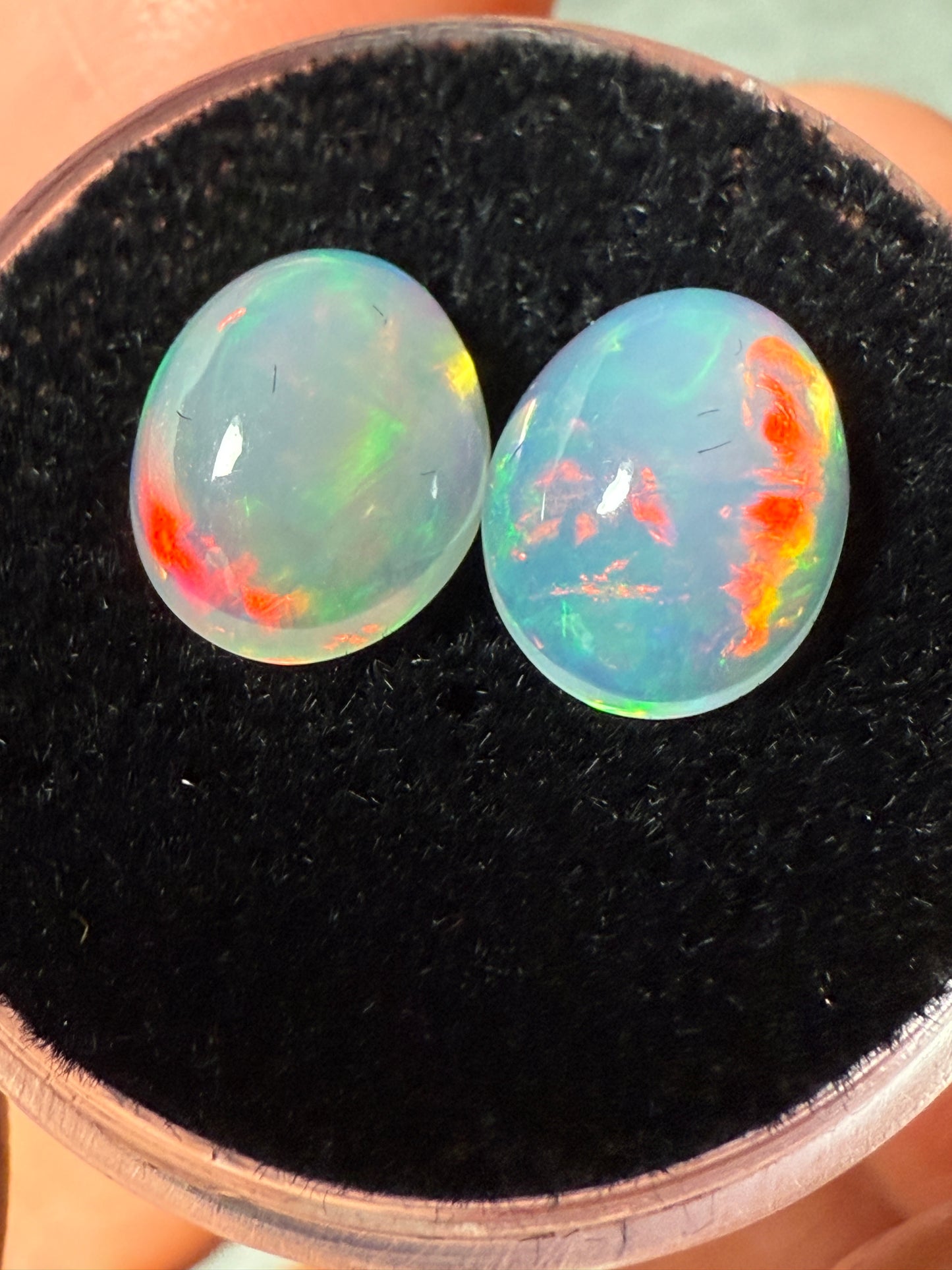 Welo Opal Cabochon Pair: 3.5 ct– 10x8x5mm