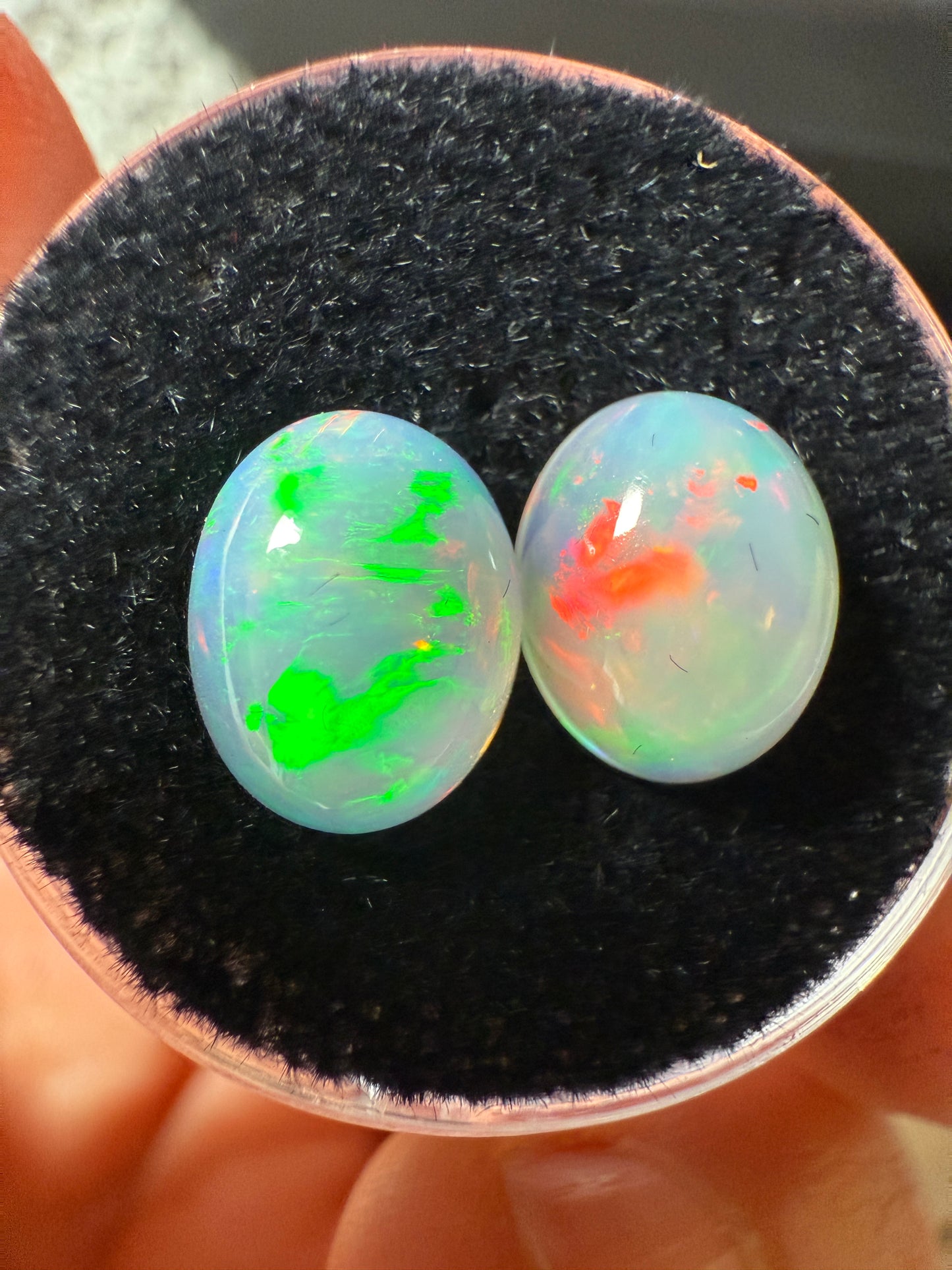 Welo Opal Cabochon Pair: 3.5 ct– 10x8x5mm